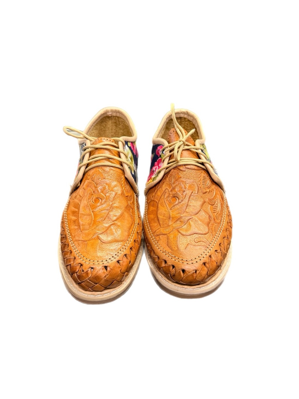 Handcrafted Floral Tooled Leather Oxford Shoes